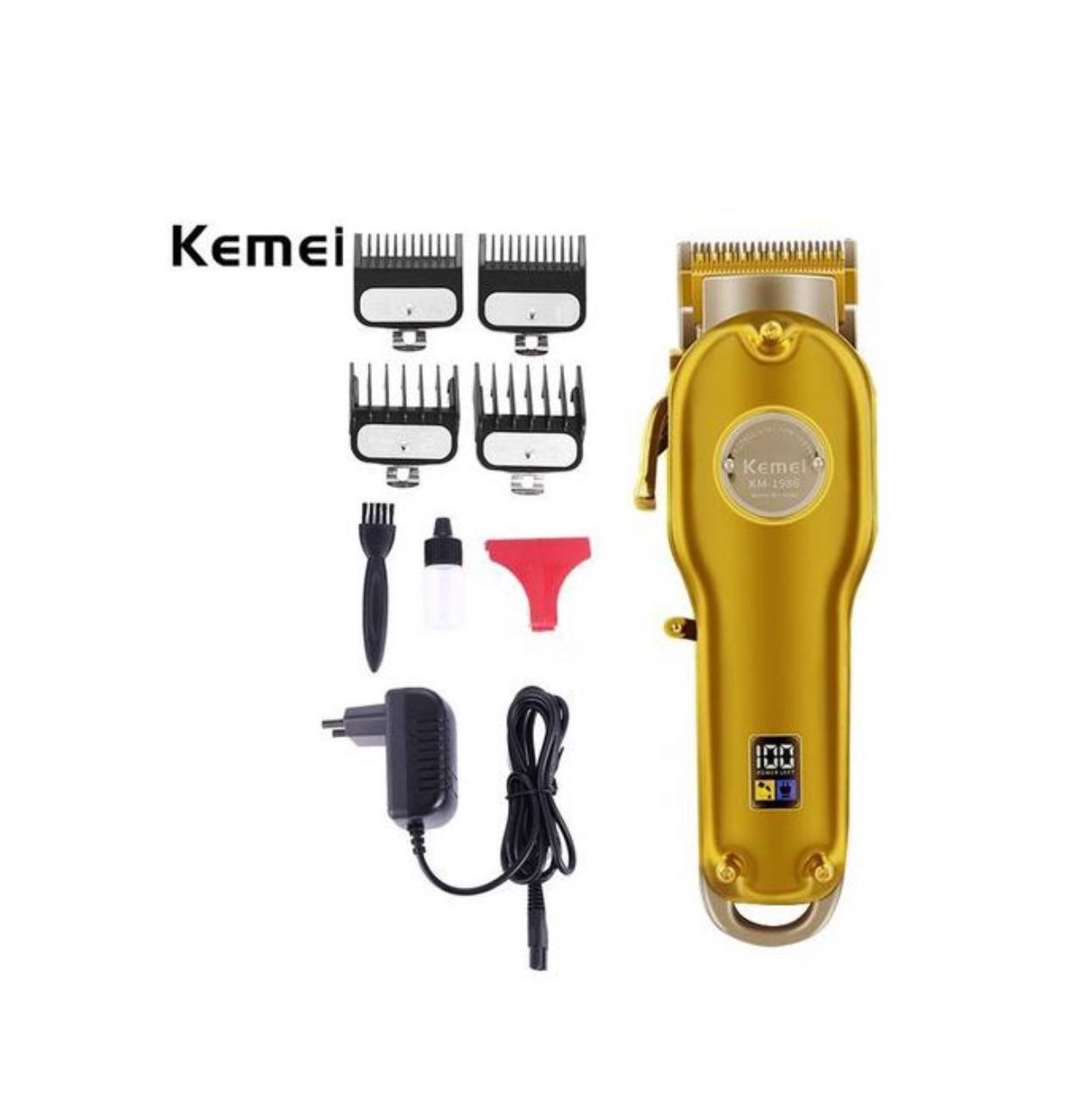 Kemei 1986 tondeuse cheveux professionnelle pour coiffeur et barbier rasoir électrique sans fil avec écran Lcd et port USB pour hommes tondeuse barbe rasoir electrique homme coiffure tagliacapelli