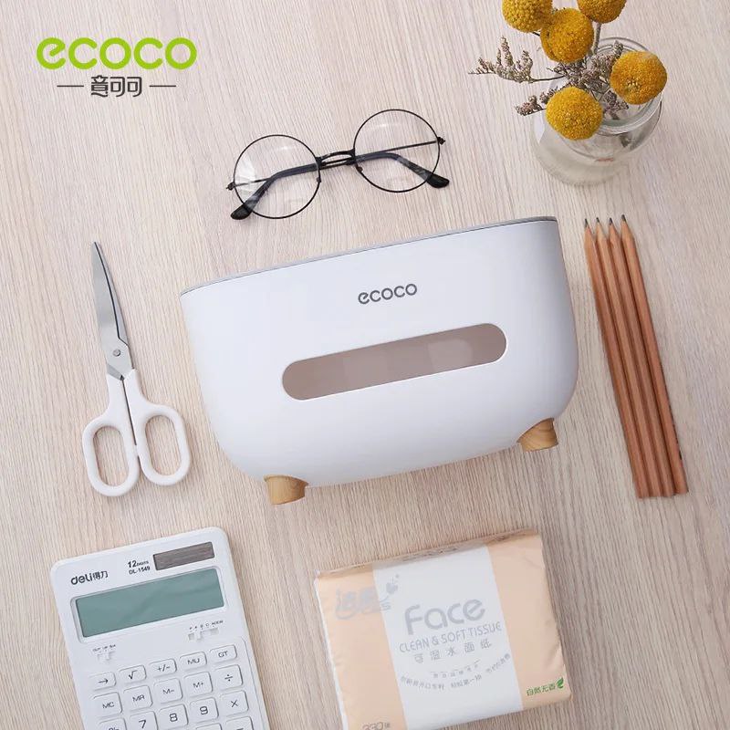 ECOCO  boîte à mouchoirs avec tiroir, casier de rangement pour salon, salle à manger صندوق سطح المكتب المطبخ منديل تخزين الحاويات