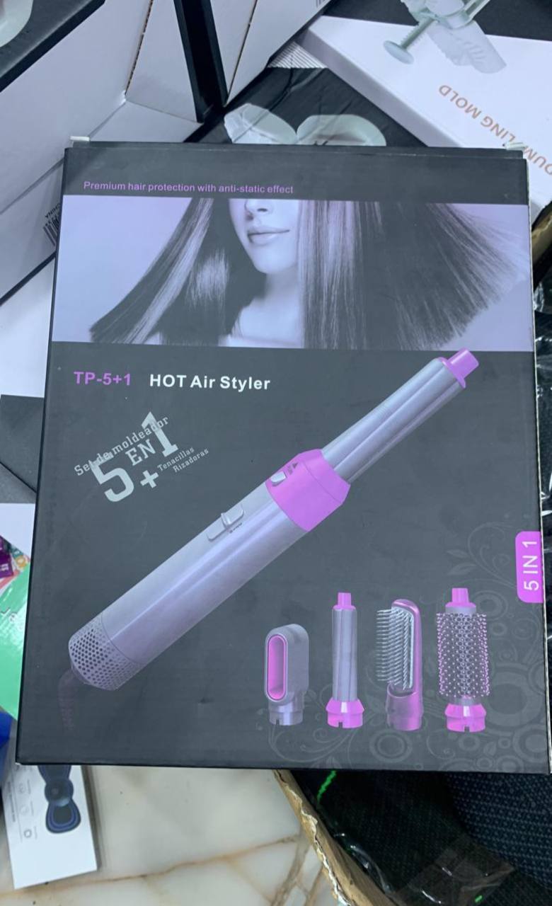 5in1 Hair Dryer Airwrap Heat Comb Automatic مصفف الشعر 5 في1جهاز فرد الشعر بالهواء الساخن