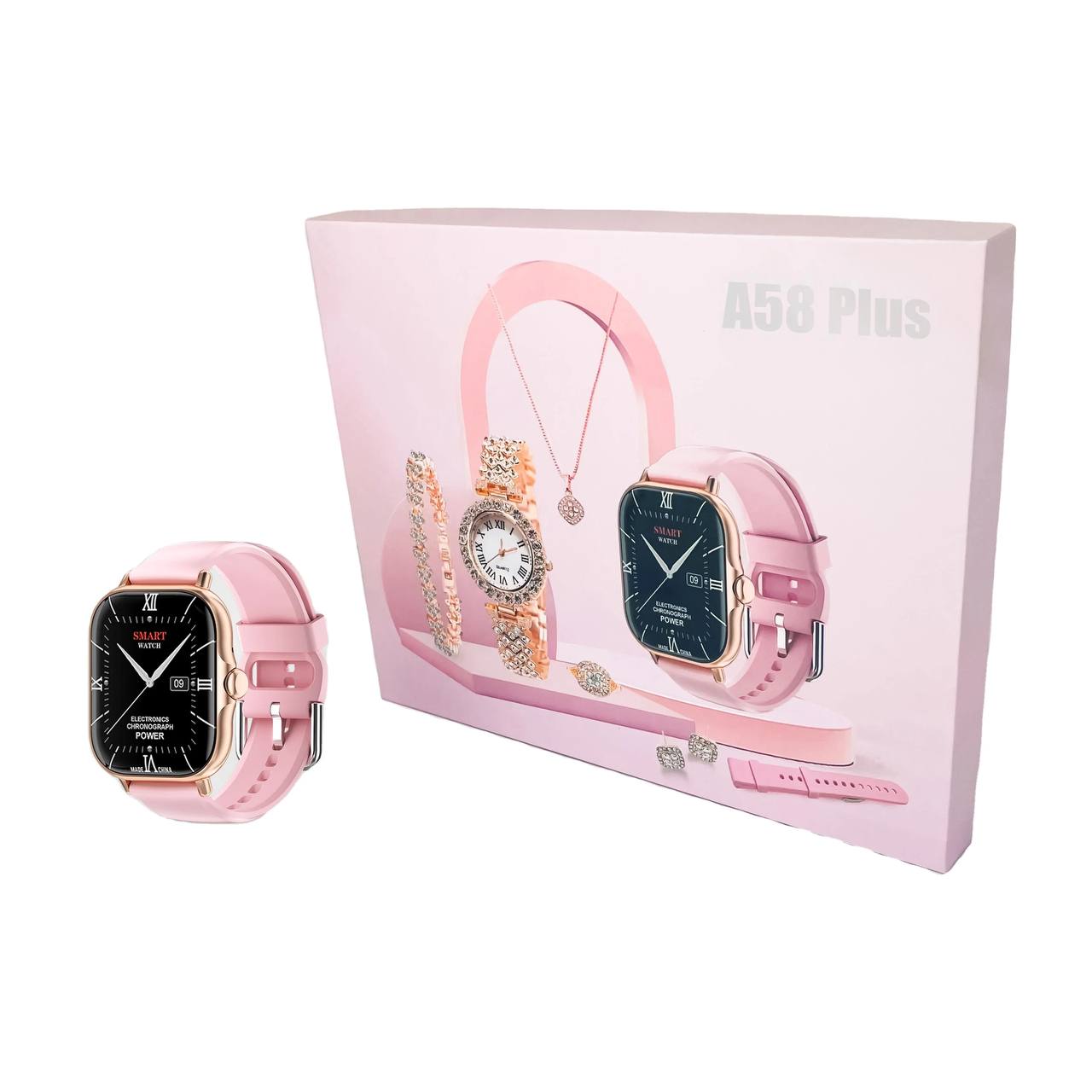 A58 plus Smart watch et cable chargeur cadeau pour femmes