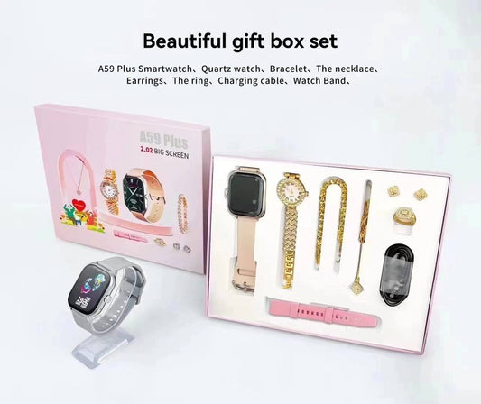 A58 plus Smart watch et cable chargeur cadeau pour femmes