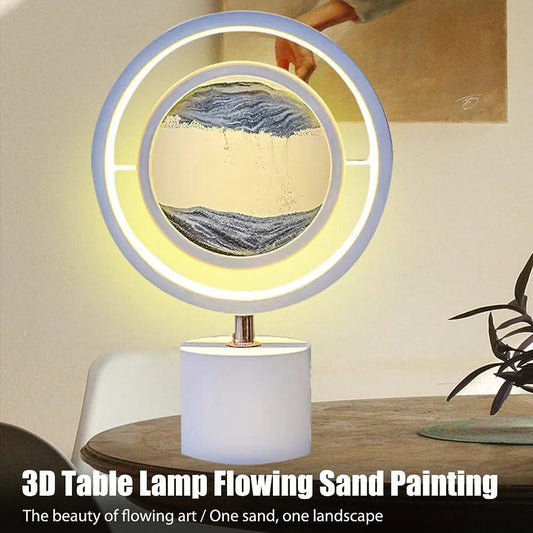 Lampe de table d'art de sable mobile de sable mouvant de LED