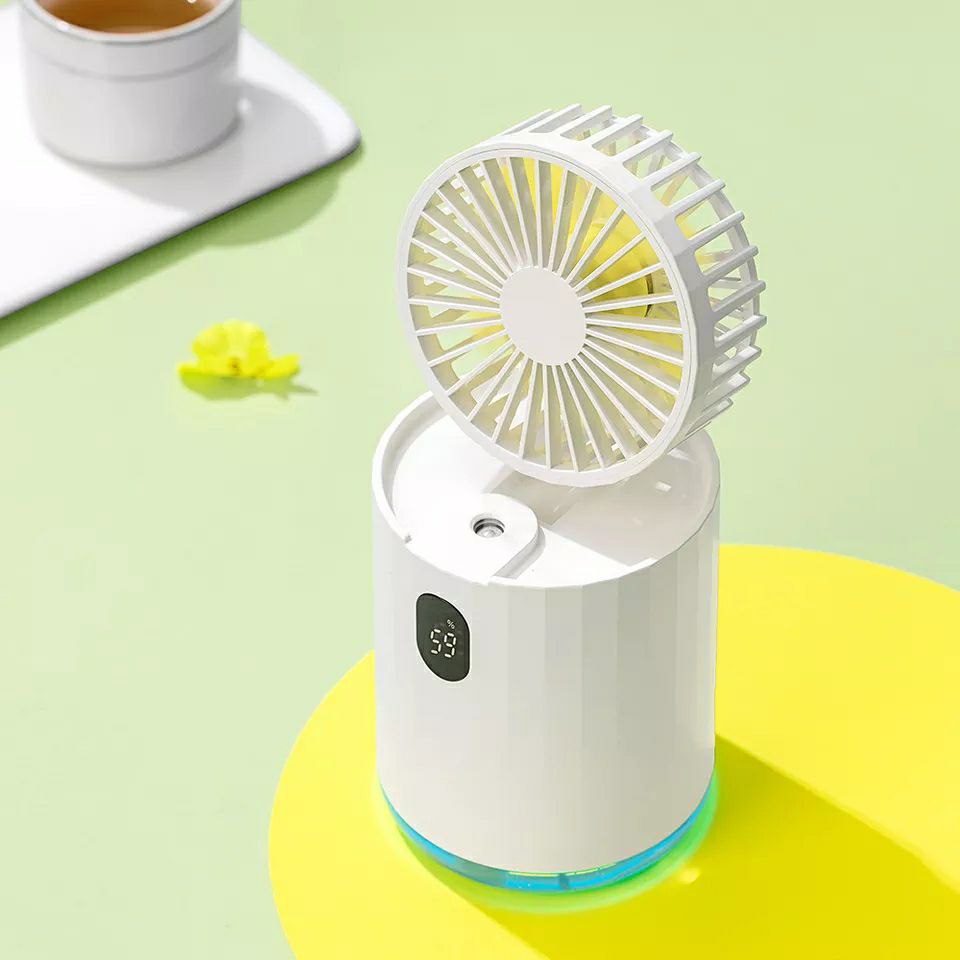 Mini ventilateur et vaporisateur portable usb nébuliseur de bureau électrique grain de bois