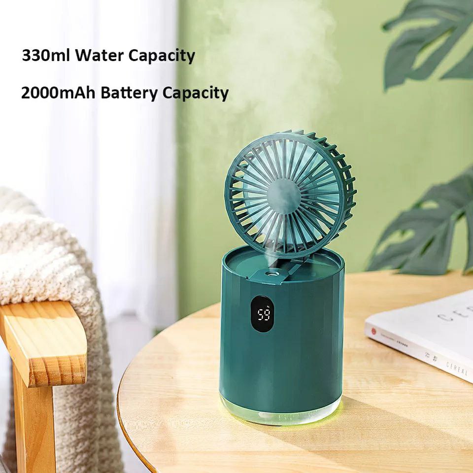 Mini ventilateur et vaporisateur portable usb nébuliseur de bureau électrique grain de bois