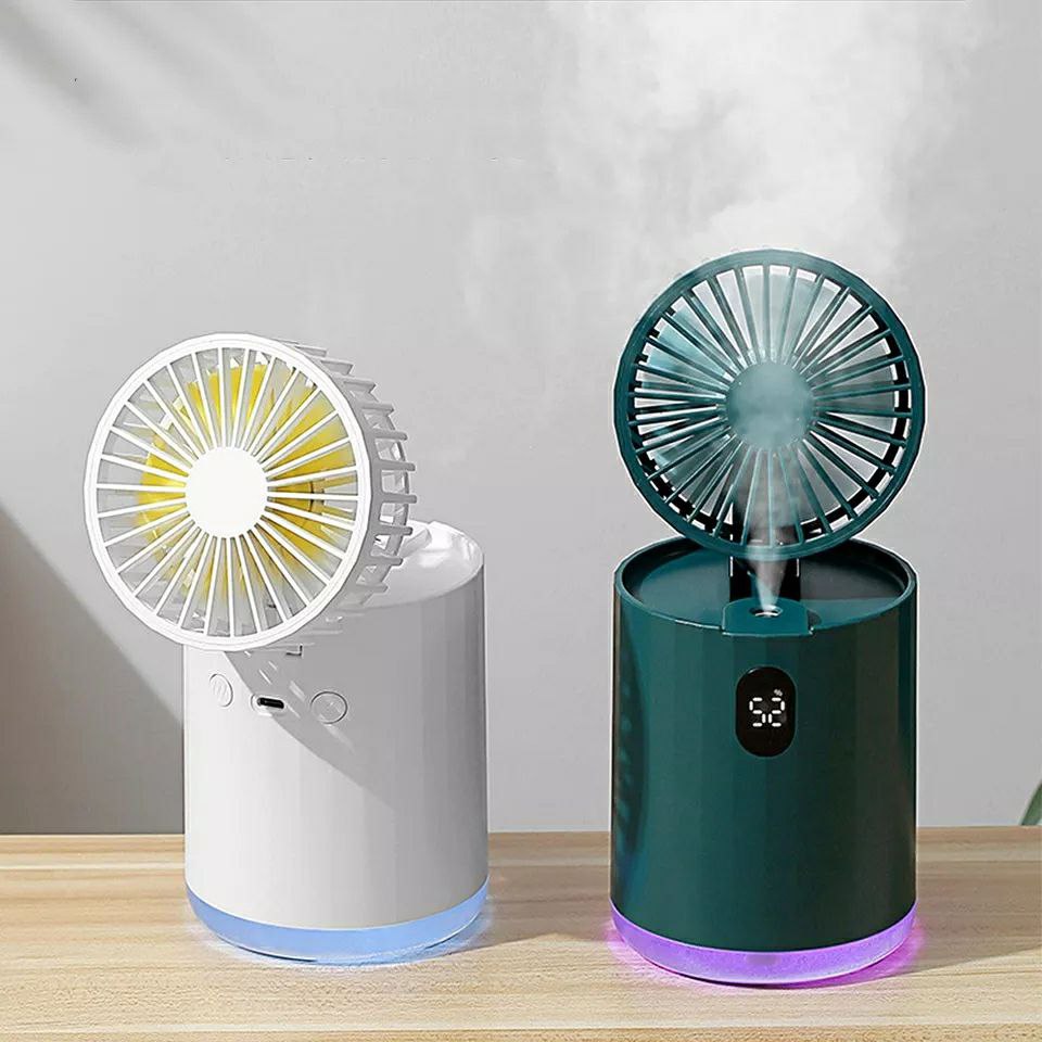 Mini ventilateur et vaporisateur portable usb nébuliseur de bureau électrique grain de bois