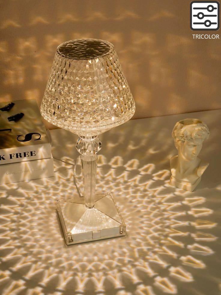 Lampe de Table transparente en diamant